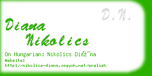 diana nikolics business card